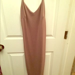 spaghetti strap faux suede bodycon style midi